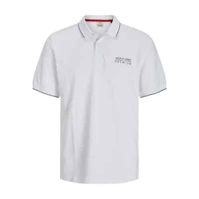 Ανδρική Μπλούζα POLO JACK & JONES 12275373 Regular Fit Λευκό