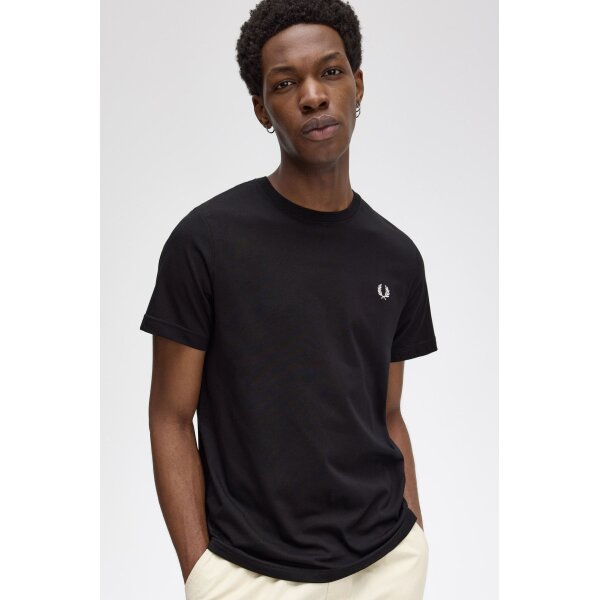 Ανδρική Μπλούζα FRED PERRY Crew Neck  M1600 Μαύρο - Image 1