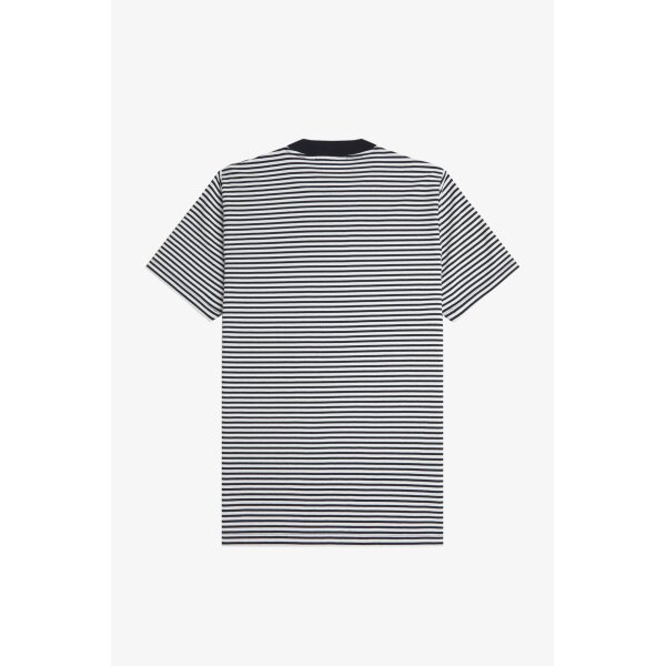 Ανδρική Μπλούζα FRED PERRY Ριγέ Fine Stripe Heavy Weight  M6581 Μπλε - Image 4
