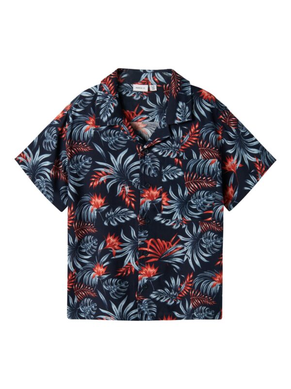NAME-IT_SpringSummer2025_4707617_13214159 ΠΑΙΔΙΚΟ ΠΟΥΚΑΜΙΣΟ NAME IT ΑΓΟΡΙ ΜΠΛΕ NKMFERANE SS SHIRT 13214159 - Image 1
