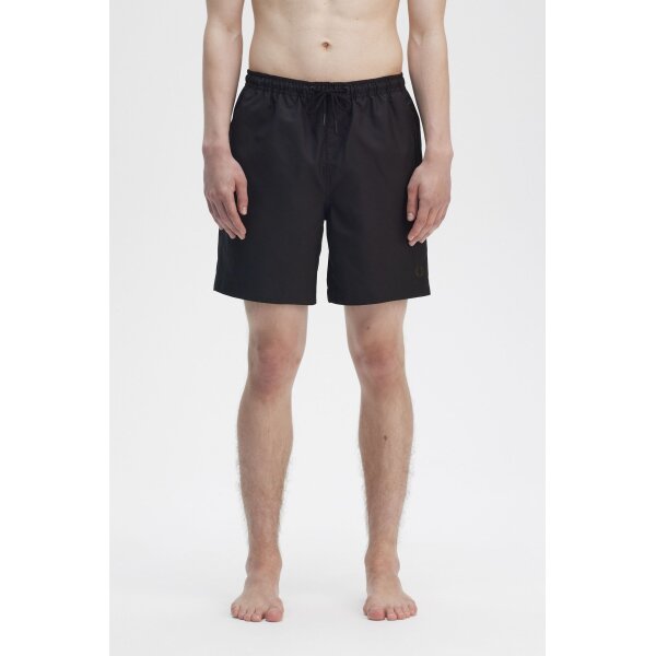 S8508_Y43_V2_Q125_MOD1_FRONT Ανδρική μαγιό FRED PERRY Classic Sweat Short S8505 Μαύρο - Image 1