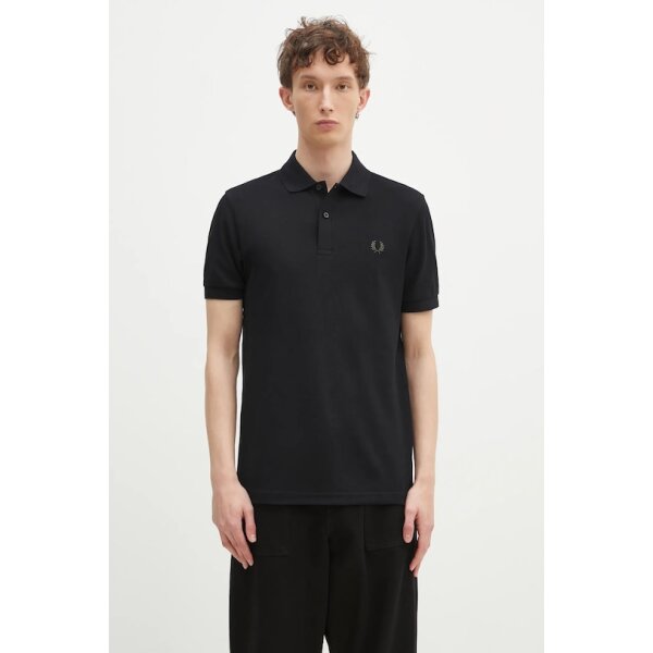 SS25-POM0BI-99X_F1_PRM Ανδρική Μπλούζα FRED PERRY POLO M6000 Μαύρο - Image 1