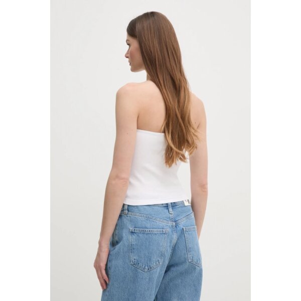 ΓΥΝΑΙΚΕΙΑ ΜΠΛΟΥΖΑ WOVEN LABEL RIB SLEEVELESS TOP CALVIN KLEIN J20J225310-YAA - Image 4