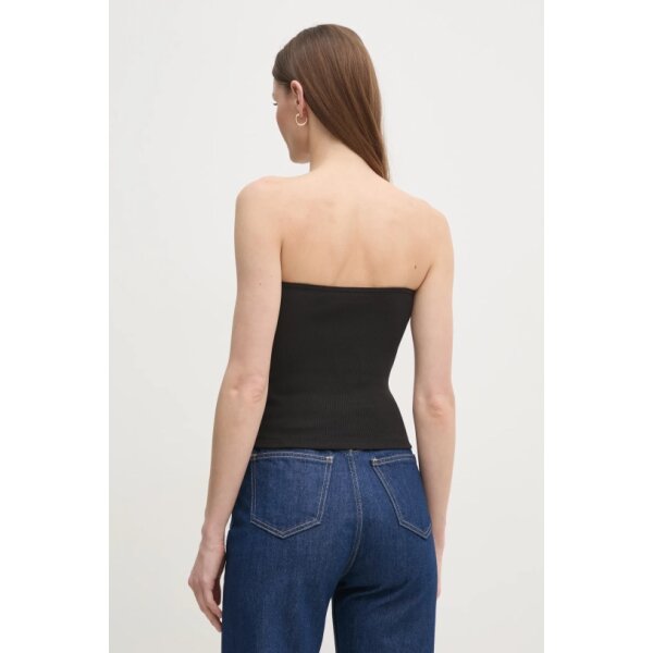 ΓΥΝΑΙΚΕΙΑ ΜΠΛΟΥΖΑ WOVEN LABEL RIB SLEEVELESS TOP CALVIN KLEIN J20J225310-BEH - Image 4