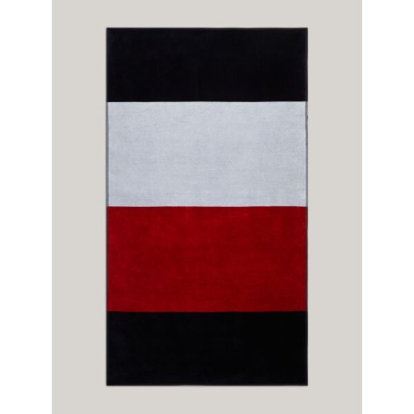 Ανδρική Πετσέτα Θαλλασης TOMMY JEANS TOWEL UU0UU00097 Λευκό Κόκκινο - Image 1