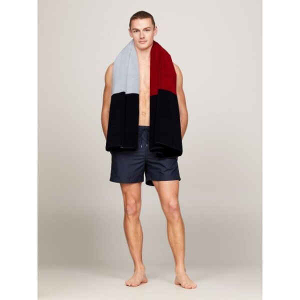 Ανδρική Πετσέτα Θαλλασης TOMMY JEANS TOWEL UU0UU00097 Λευκό Κόκκινο - Image 4