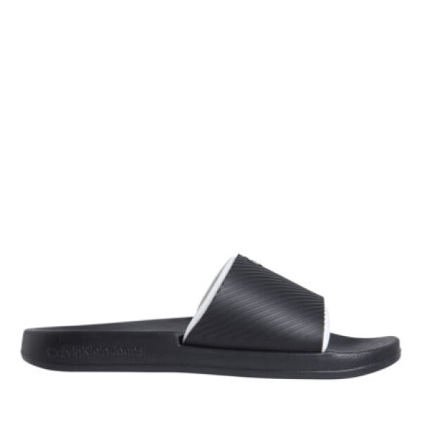 YM0YM01234-0GM_000_1-433x433 Ανδρική Παντόφλα CALVIN KLEIN SLIDE RUBBER NEOPRENE TEXT YM0YM01234 Λευκό Μαύρο - Image 1
