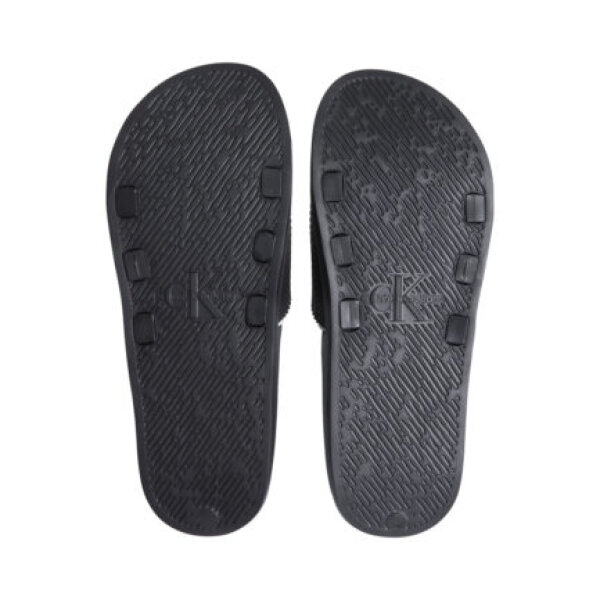 Ανδρική Παντόφλα CALVIN KLEIN SLIDE RUBBER NEOPRENE TEXT YM0YM01234  Λευκό Μαύρο - Image 2
