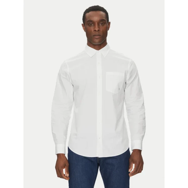calvin-klein-jeans-camicia-lv040qm160-bianco-regular-fit-0000304668746 Ανδρικό Πουκάμισο CALVIN KLEIN LS POPLIN CLASSIC LV040QM160 Λευκό - Image 1
