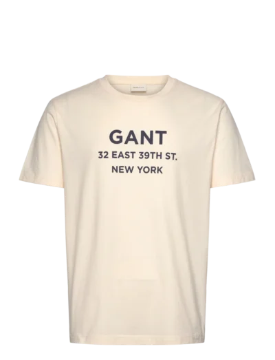 Ανδρική μπλούζα κοντό μανίκι GANT 2003301 s/s25 μπεζ