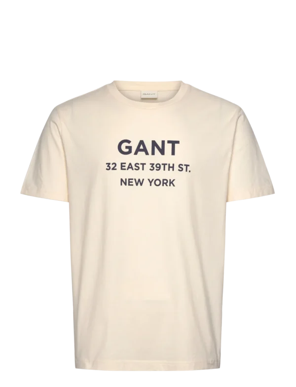 Ανδρική μπλούζα κοντό μανίκι GANT 2003301 s/s25 μπεζ - Image 1