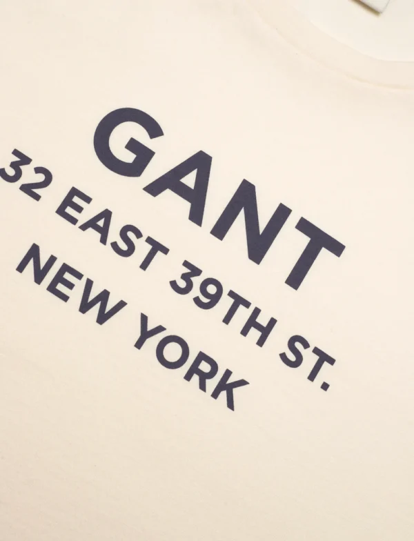 Ανδρική μπλούζα κοντό μανίκι GANT 2003301 s/s25 μπεζ - Image 3