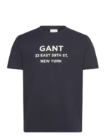 Ανδρική μπλούζα κοντό μανίκι GANT 2003301 s/s25 σκούρο μπλε
