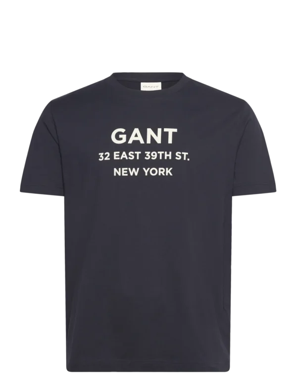 Ανδρική μπλούζα κοντό μανίκι GANT 2003301 s/s25 σκούρο μπλε - Image 1