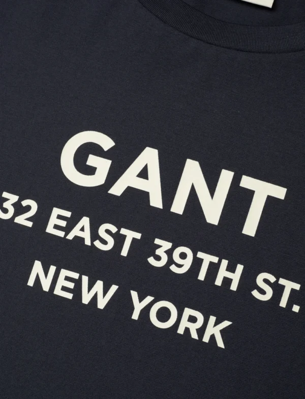 Ανδρική μπλούζα κοντό μανίκι GANT 2003301 s/s25 σκούρο μπλε - Image 3