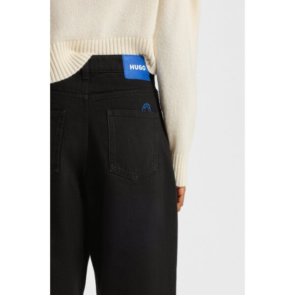 ΓΥΝΑΙΚΕΙΟ JEANS Relaxed-fit jeans in black denim Leni B HUGO BLUE 50548982 - Image 3