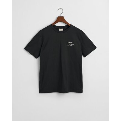 Ανδρική μπλούζα κοντό μανίκι GANT 2003300 S/S25 μαύρο