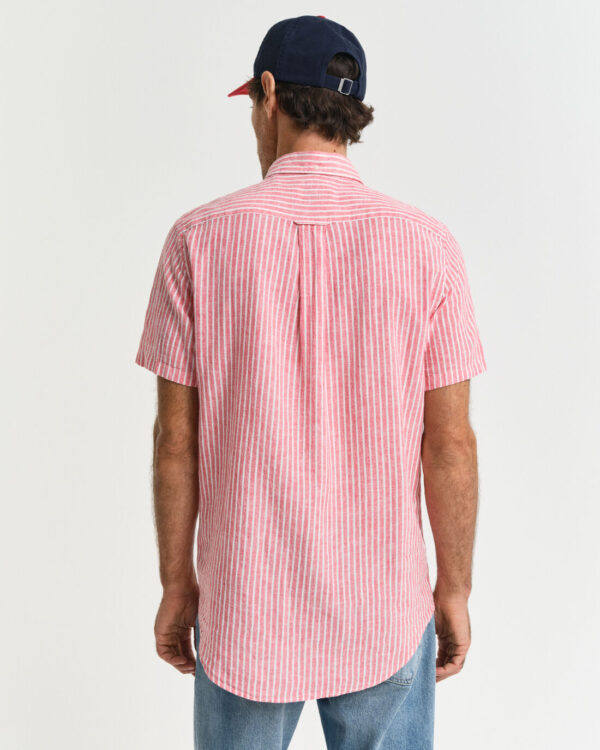 Ανδρικό πουκάμισο λινό κοντό μανίκι GANT 3250039 κόκκινο S/S25 - Image 2