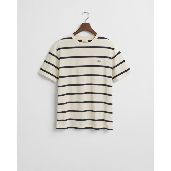 Ανδρική μπλούζα κοντό μανίκι GANT STRIPED SS 2003298 Εκρού - Image 2
