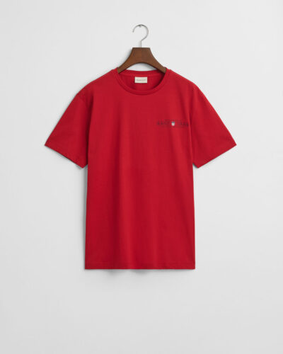Ανδρική Μπλούζα GANT PRINTED GRAPHIC SS 2044017 Κόκκινο