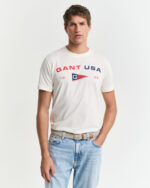 Ανδρική Μπλούζα GANT REG GRAPHIC SS 2003299 Εκρού - Image 2