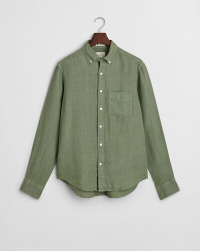 Ανδρικό Πουκάμισο Λινό GANT REG GMNT DYED LINEN 3240120 Πράσινο