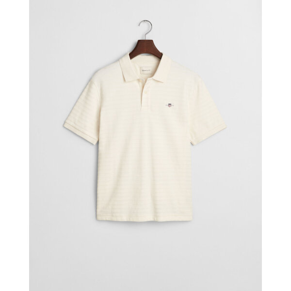 Ανδρική Μπλούζα GANT TEXTURE STRIPE POLO 2014035 Εκρού - Image 2