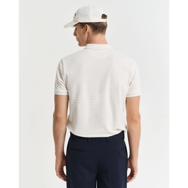 Ανδρική Μπλούζα GANT TEXTURE STRIPE POLO 2014035 Εκρού - Image 3