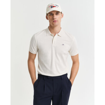 Ανδρική Μπλούζα GANT TEXTURE STRIPE POLO 2014035 Εκρού