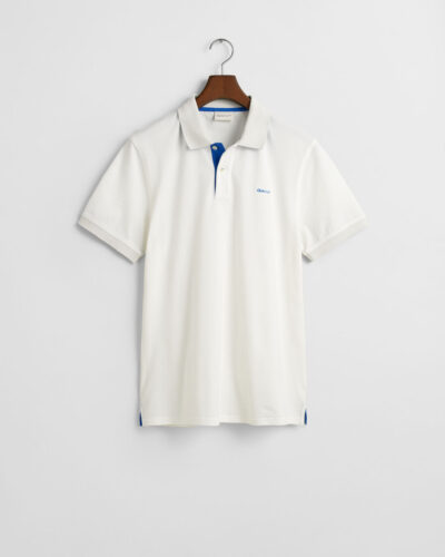 Ανδρική Μπλούζα GANT REG CONTRAST PIQUE SS POLO 2062026 Λευκό