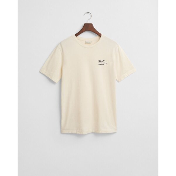 Ανδρική μπλούζα κοντό μανίκι GANT 2003300 S/S25 μπεζ - Image 3