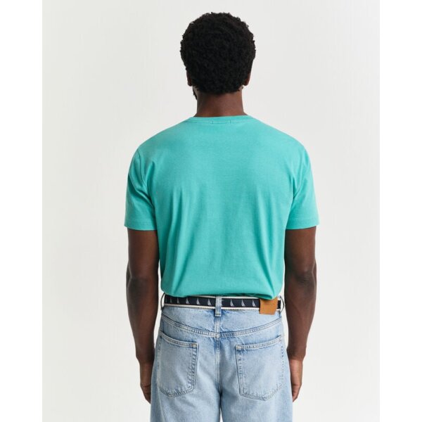 Ανδρική Μπλούζα GANT REG SHIELD SS 2003184 Γαλάζιο S/S25 - Image 2