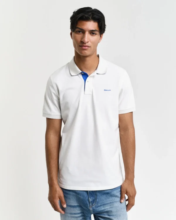 Ανδρική Μπλούζα GANT REG CONTRAST PIQUE SS POLO 2062026 Λευκό - Image 2