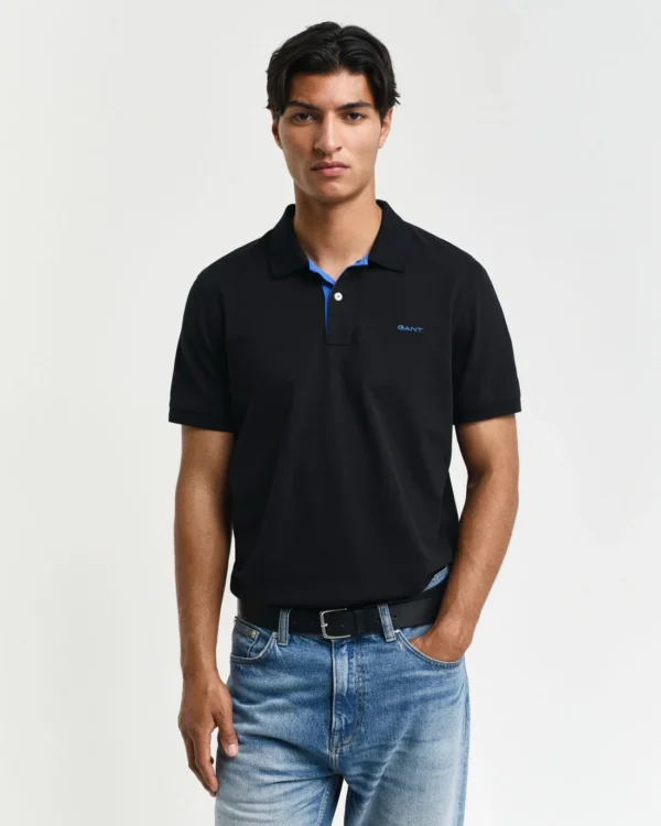 Ανδρική Μπλούζα GANT REG CONTRAST PIQUE SS POLO 2062026 Μαύρο - Image 3