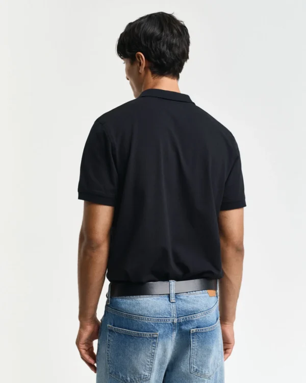 Ανδρική Μπλούζα GANT REG CONTRAST PIQUE SS POLO 2062026 Μαύρο - Image 4
