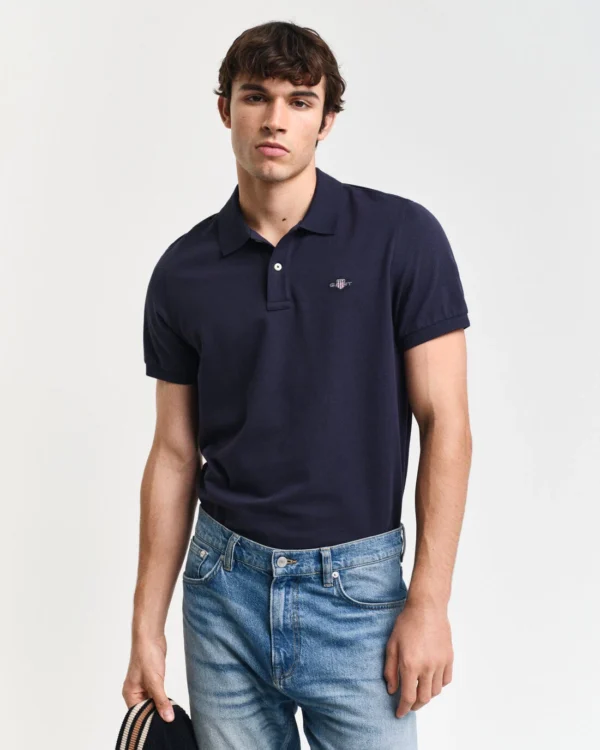 Ανδρική Μπλούζα GANT 2210 REG SHIELD SS PIQUE POLO Μπλε S/S25 - Image 3