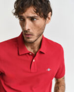 Ανδρική Μπλούζα GANT 2210 REG SHIELD SS PIQUE POLO κόκκινο S/S25 - Image 5