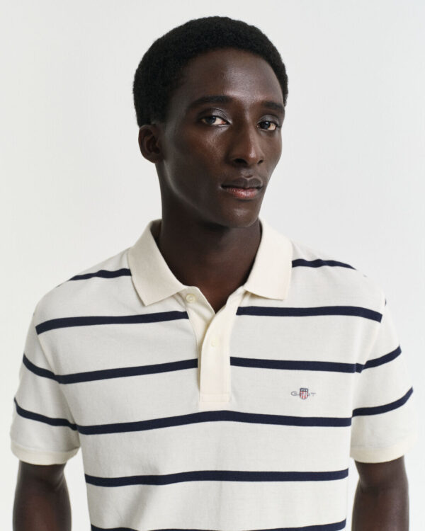 Ανδρική Μπλούζα GANT STRIPED POLO 2014022 Εκρού - Image 5