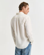 Ανδρικό Πουκάμισο Λινό GANT REG GMNT DYED LINEN 3240120 Εκρού - Image 3