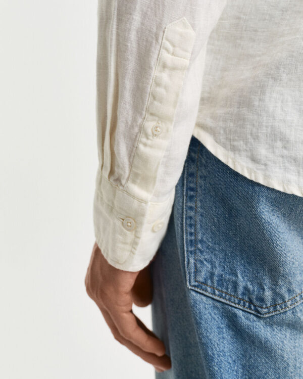 Ανδρικό Πουκάμισο Λινό GANT REG GMNT DYED LINEN 3240120 Εκρού - Image 5