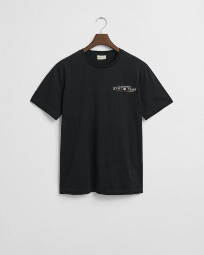 Ανδρική Μπλούζα GANT PRINTED GRAPHIC SS 2044017 Μαύρο