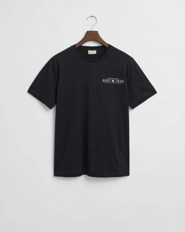time__1736199610__202501-2044017-005-flat-fv-1 Ανδρική Μπλούζα GANT PRINTED GRAPHIC SS 2044017 Μαύρο - Image 1