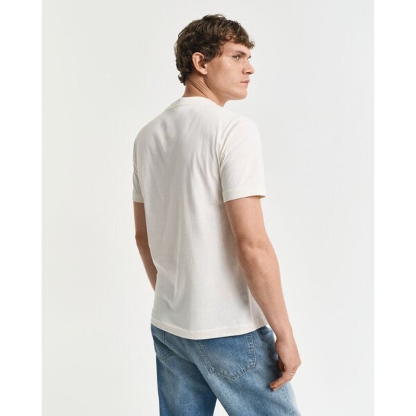 Ανδρική μπλούζα κοντό μανίκι GANT GRAPHIC  SS 2003308 Εκρου - Image 3