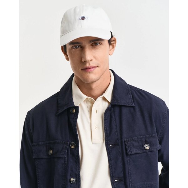 time__1737019510__202501-9900002-113-model-fv-1 Ανδρικό Καπέλο GANT SHIELD COTTON TWILL CAP 9900002 λευκό - Image 3