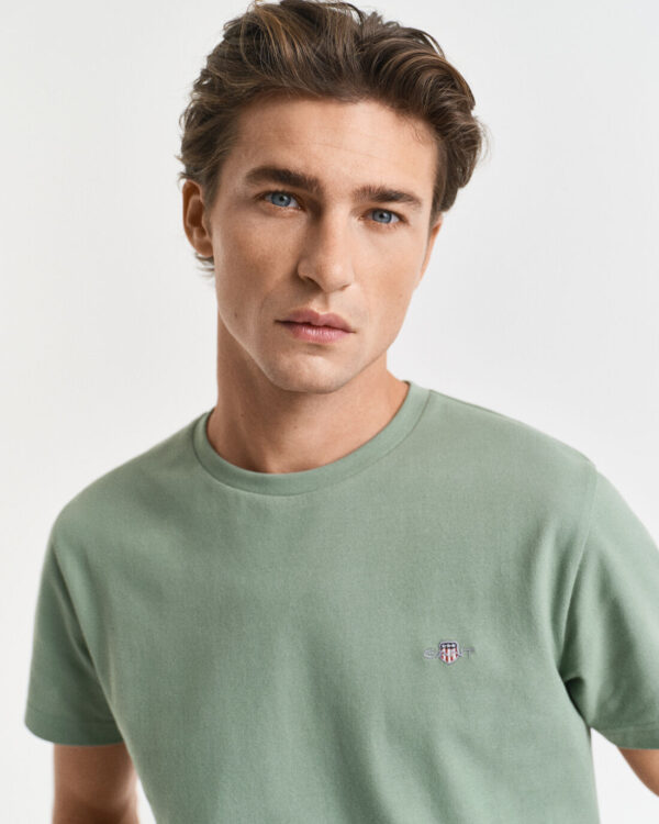 Ανδρική Μπλούζα GANT SLIM PIQUE SS 2013033 Πράσινο S/S25 - Image 4