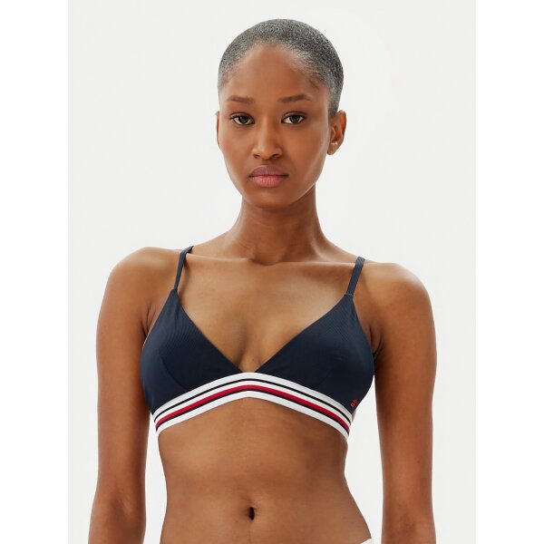 tommy-hilfiger-mpikini-pano-meros-uw0uw05805-skouro-mple-0000304674129 ΓΥΝΑΙΚΕΙΟ ΜΑΓΙΟ TOP TRIANGLE RP  TOMMY JEANS UW0UW05805-C1G - Image 1