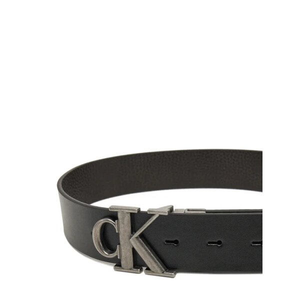 Ανδρική Ζώνη TOMMY JEANS MONOGRAM PLAQUE 35MM LV04G7002G Μαύρο Καφέ - Image 3