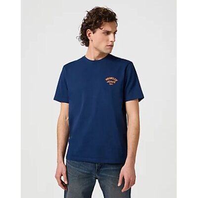 Ανδρική μπλούζα κοντό μανίκι small logo tee WRAGLER 112362807 μπλε