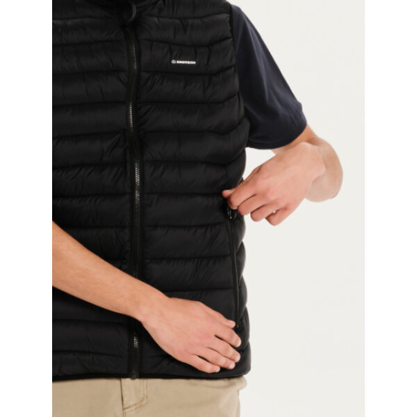 251.EM10.10-BLACK_6 Ανδρικό γιλέκο light weight puffer vest jacket EMERSON 251.EM10.10 μαύρο - Image 3