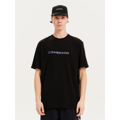 Ανδρική μπλούζα κοντό μανίκι EMERSON LOGO 251.EM33.03 μαύρη
